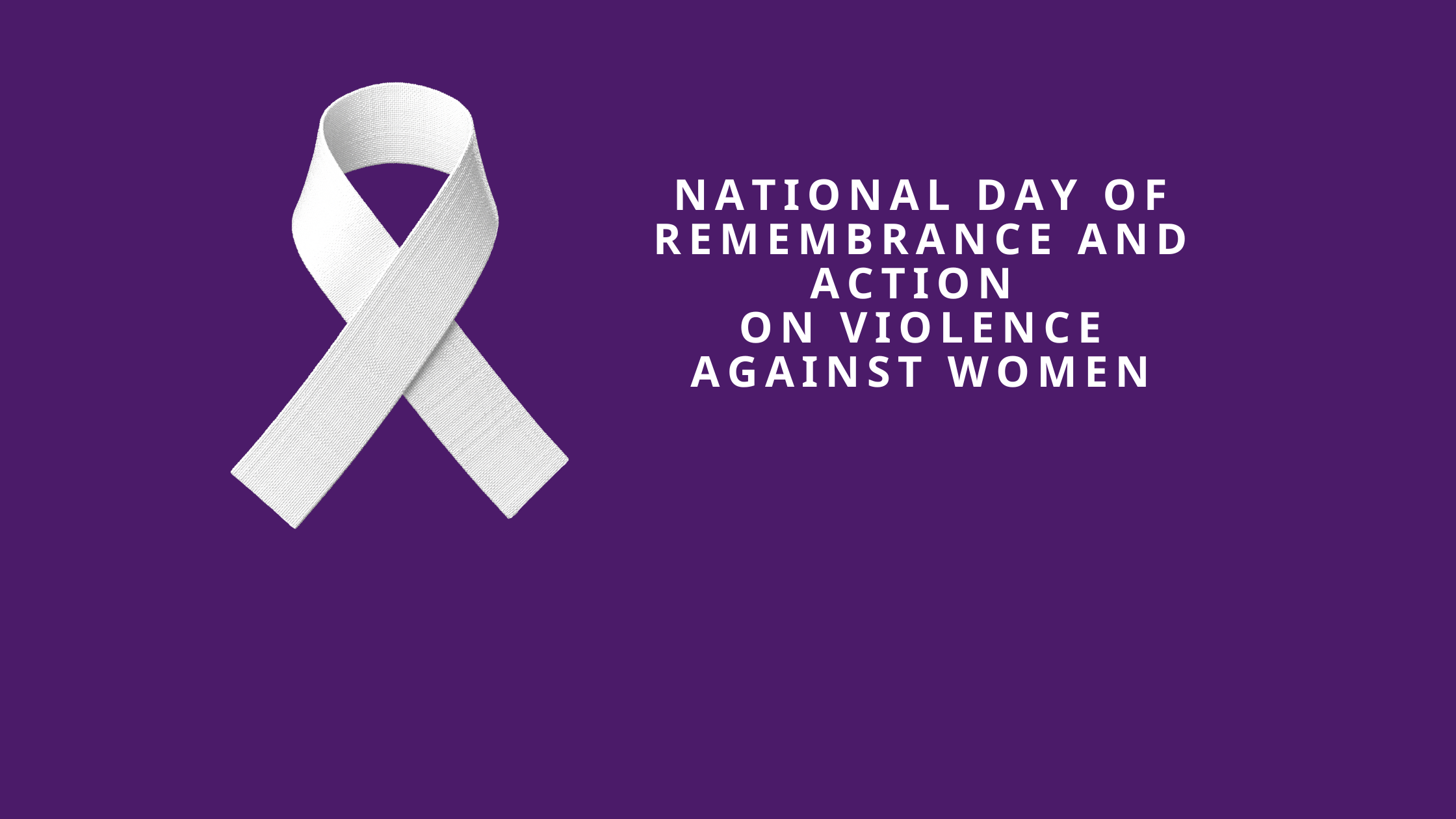 Canada's National Day of Remembrance and Action on Violence Against Women Graphic